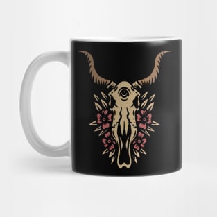 bull skull tattoo Mug